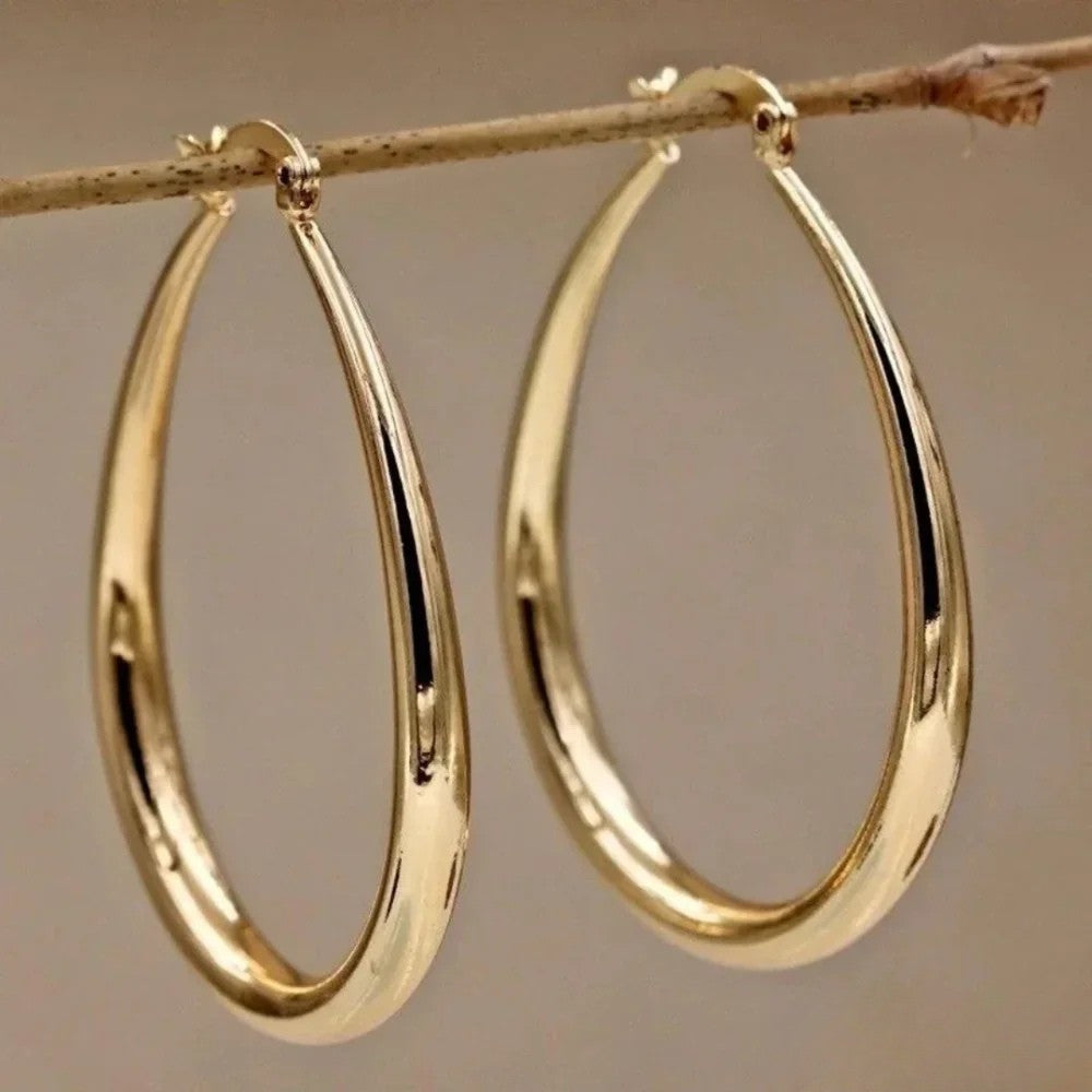 Retro Guld Hoops Øreringe