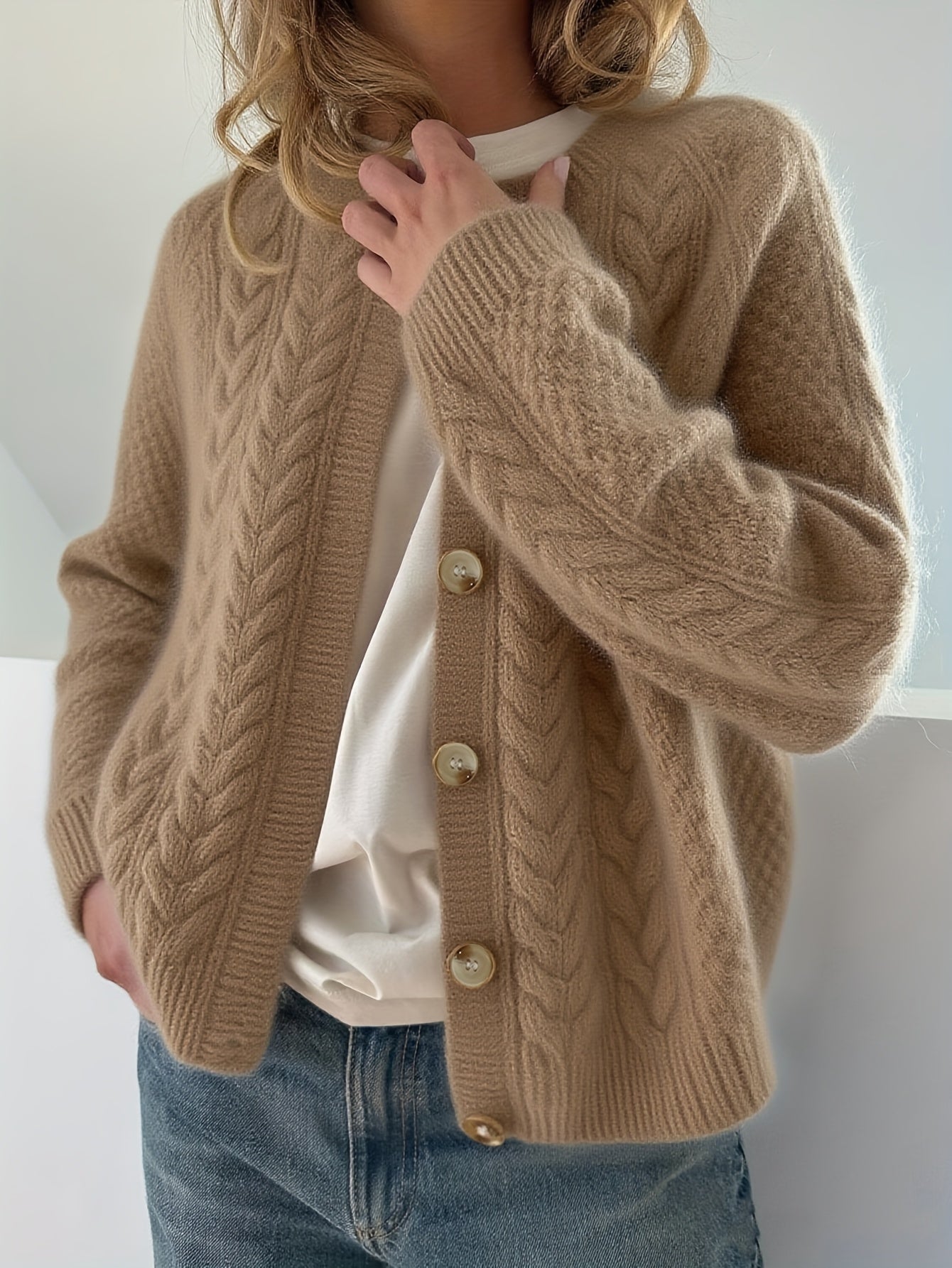 DWINA™ – STRIKKET CARDIGAN MED KNAPPER