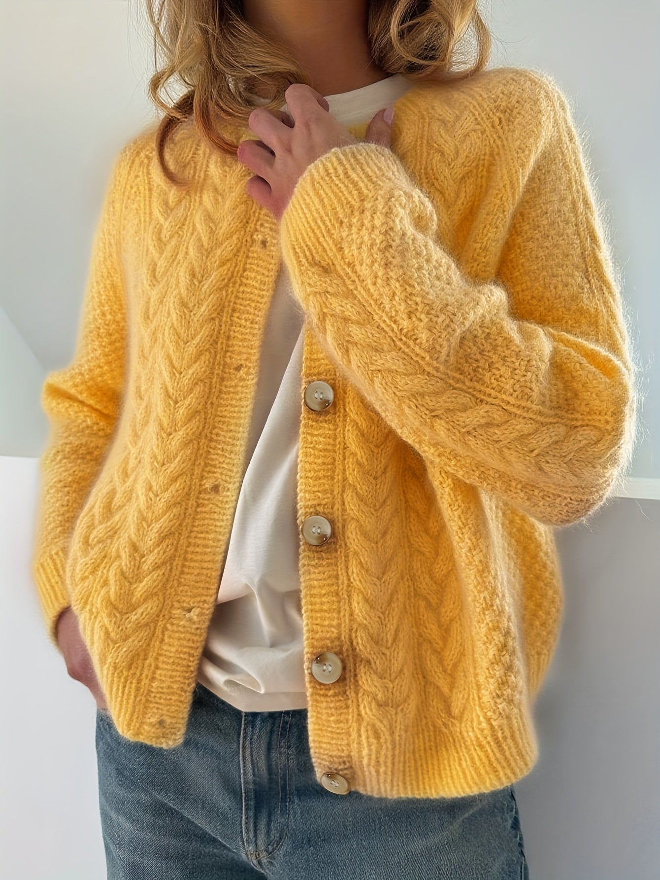 DWINA™ – STRIKKET CARDIGAN MED KNAPPER