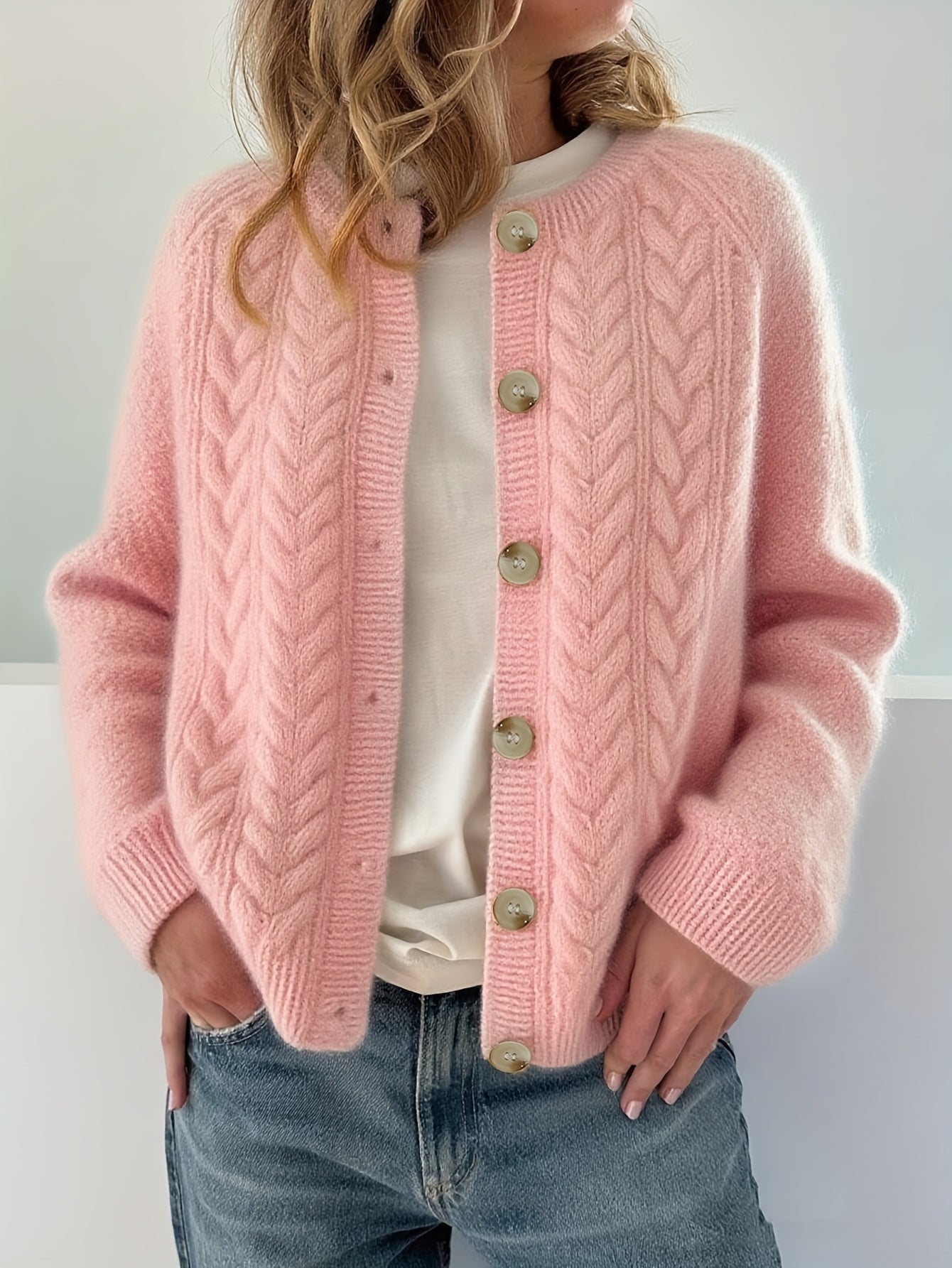 DWINA™ – STRIKKET CARDIGAN MED KNAPPER