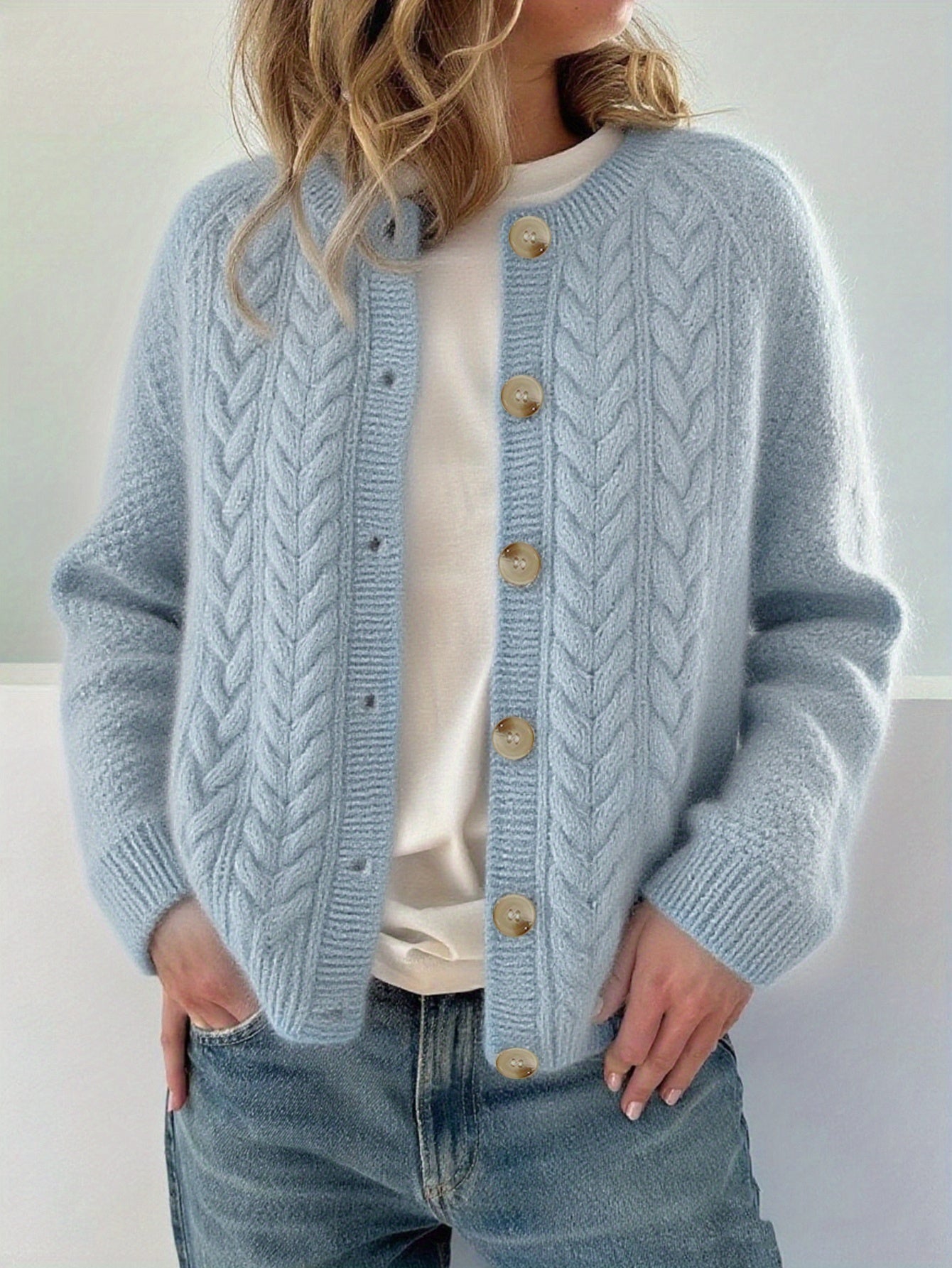 DWINA™ – STRIKKET CARDIGAN MED KNAPPER