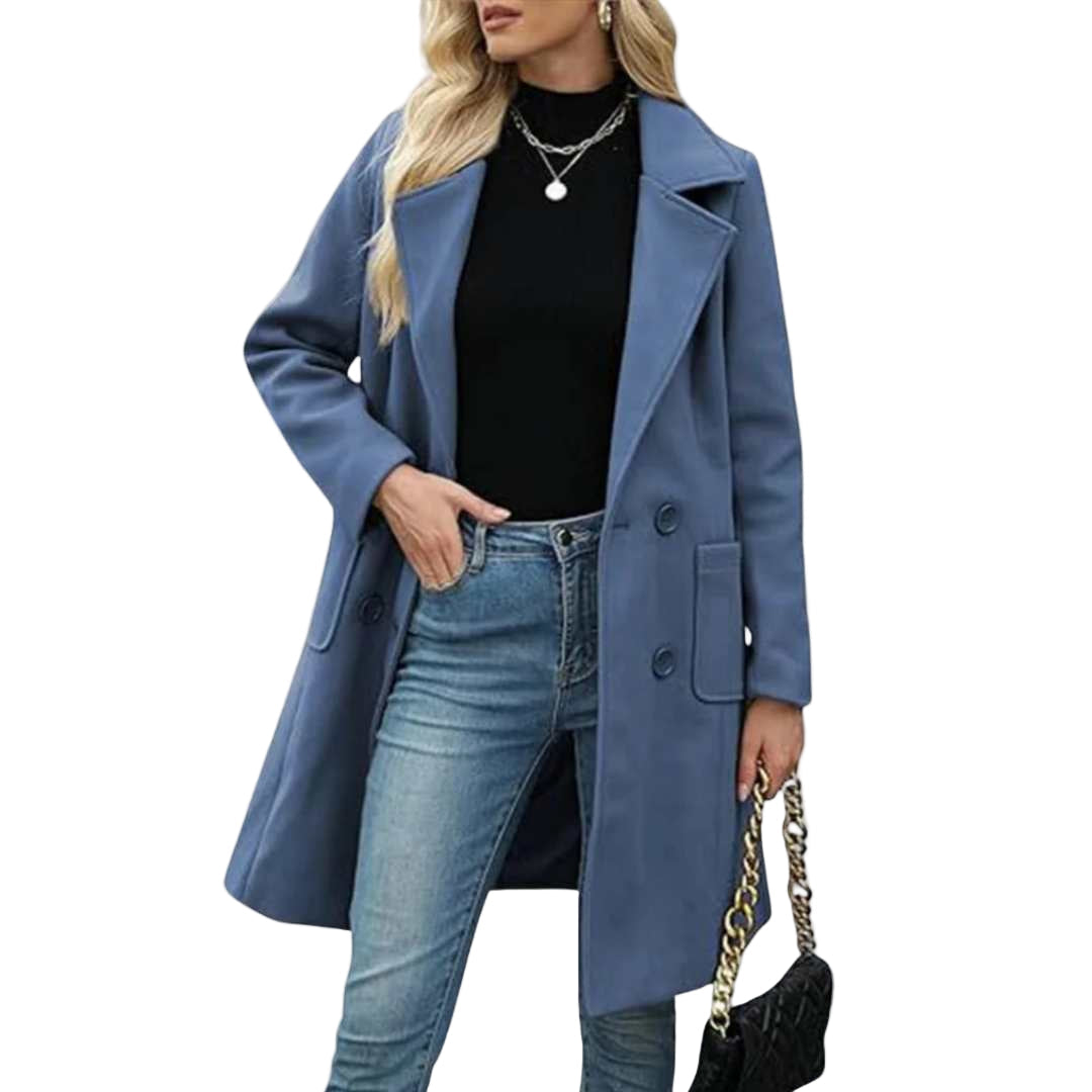 DEMI™ – MIDLÆNGDE FRAKKE (ÅBEN FRONT MED KNAPPER)