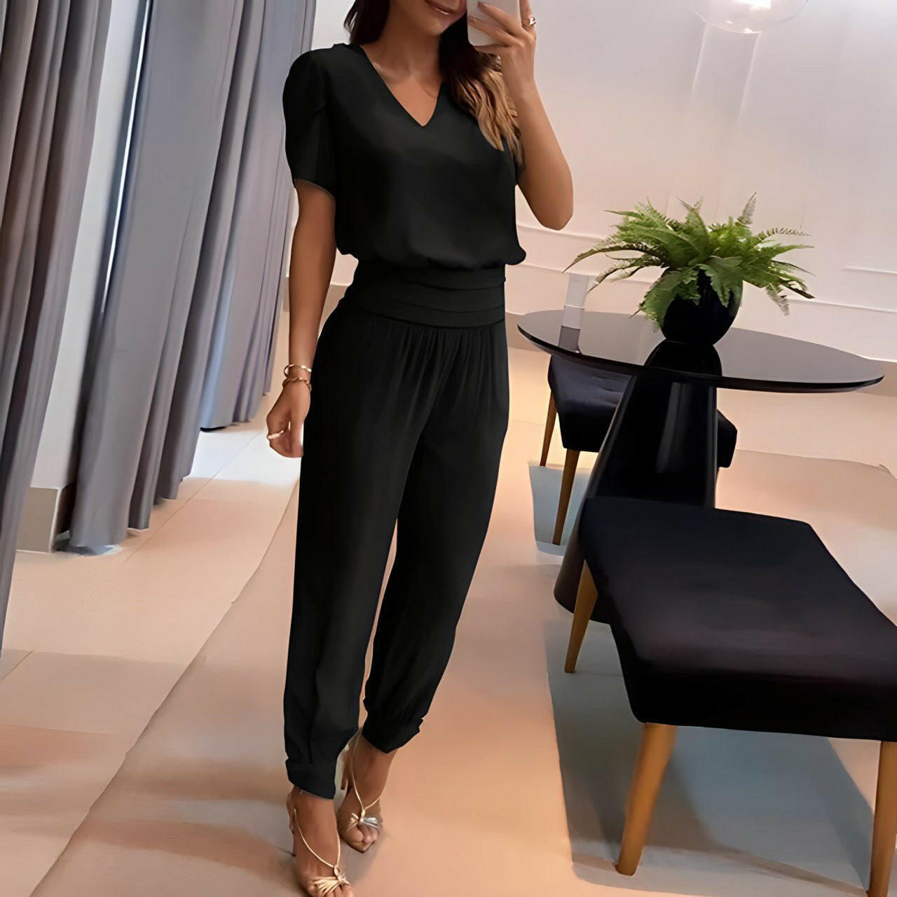 Alexandra™ | Trendy sæt med bluse og bukser