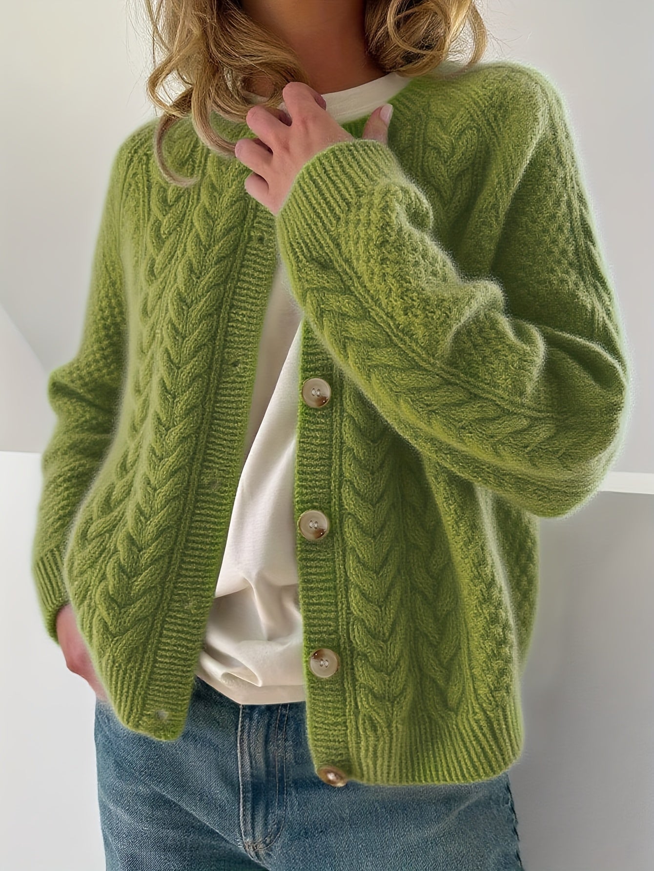 DWINA™ – STRIKKET CARDIGAN MED KNAPPER