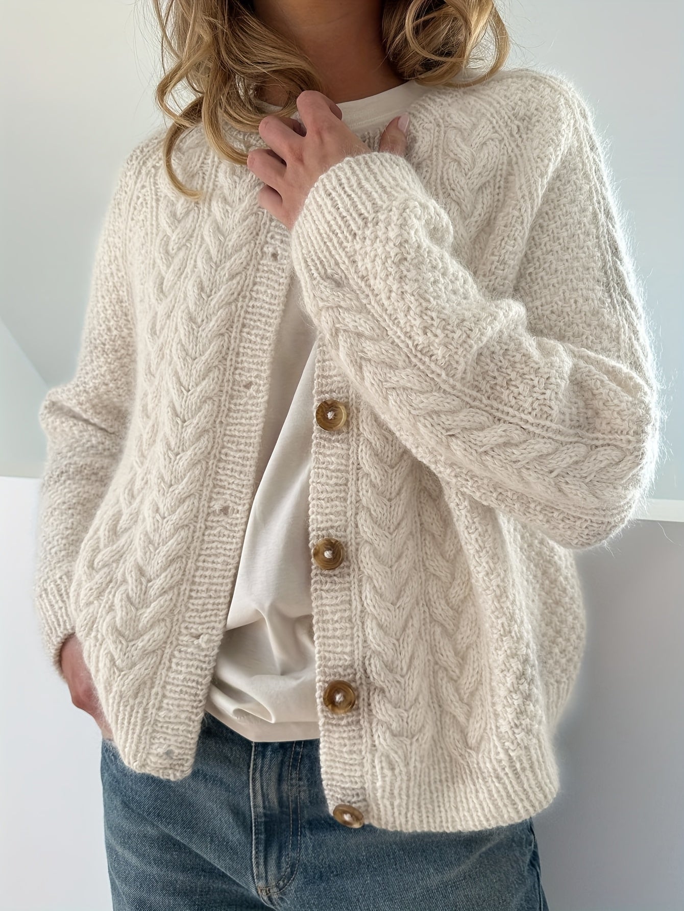 DWINA™ – STRIKKET CARDIGAN MED KNAPPER