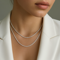 Stjernelys-halskæde i sølv – sæt