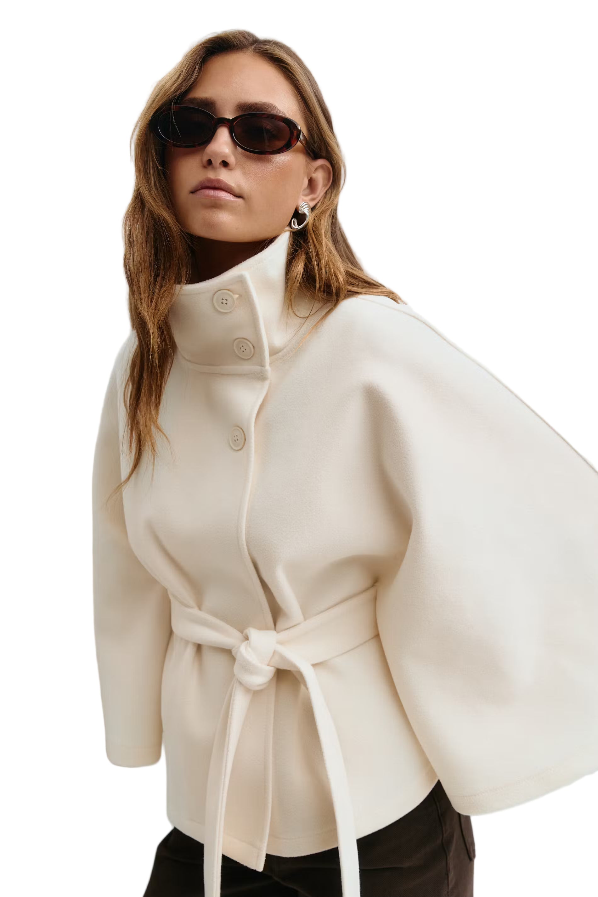 SELENA™ – CAPEJAKKE MED BÆLTE TIL KVINDER