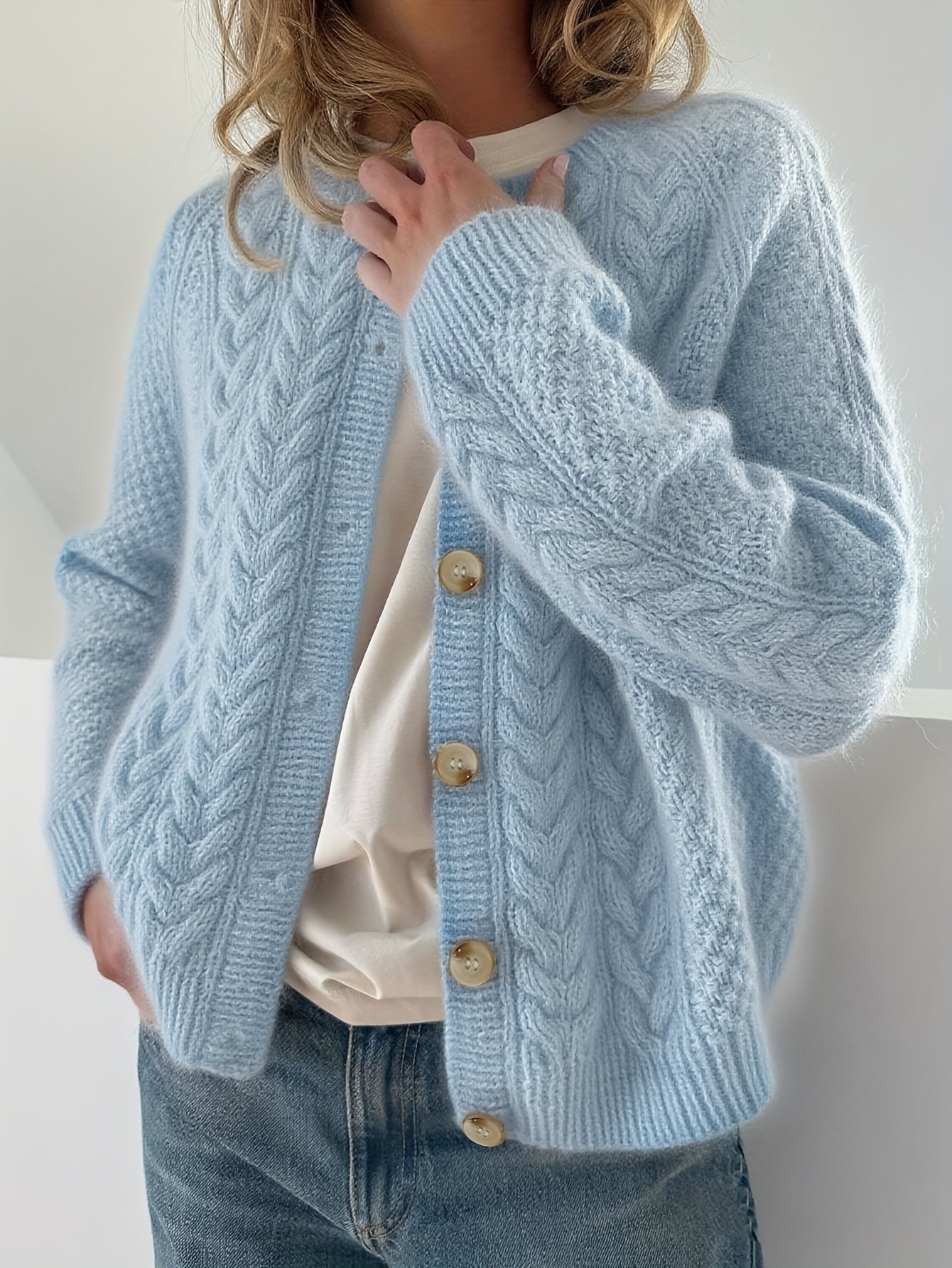 DWINA™ – STRIKKET CARDIGAN MED KNAPPER