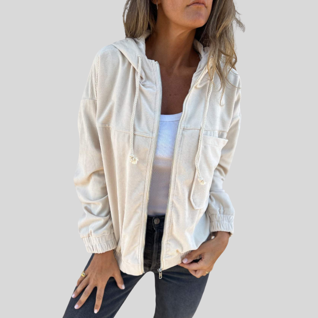 DANNA™ – FLØJLSJAKKE MED HÆTTE OG LYNÅS