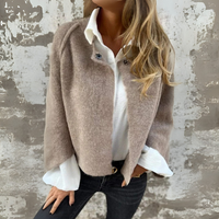 Celeste™ - Uldfrakke med rund hals og lange ærmer