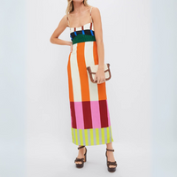 Elsa | Lang flerfarvet kjole