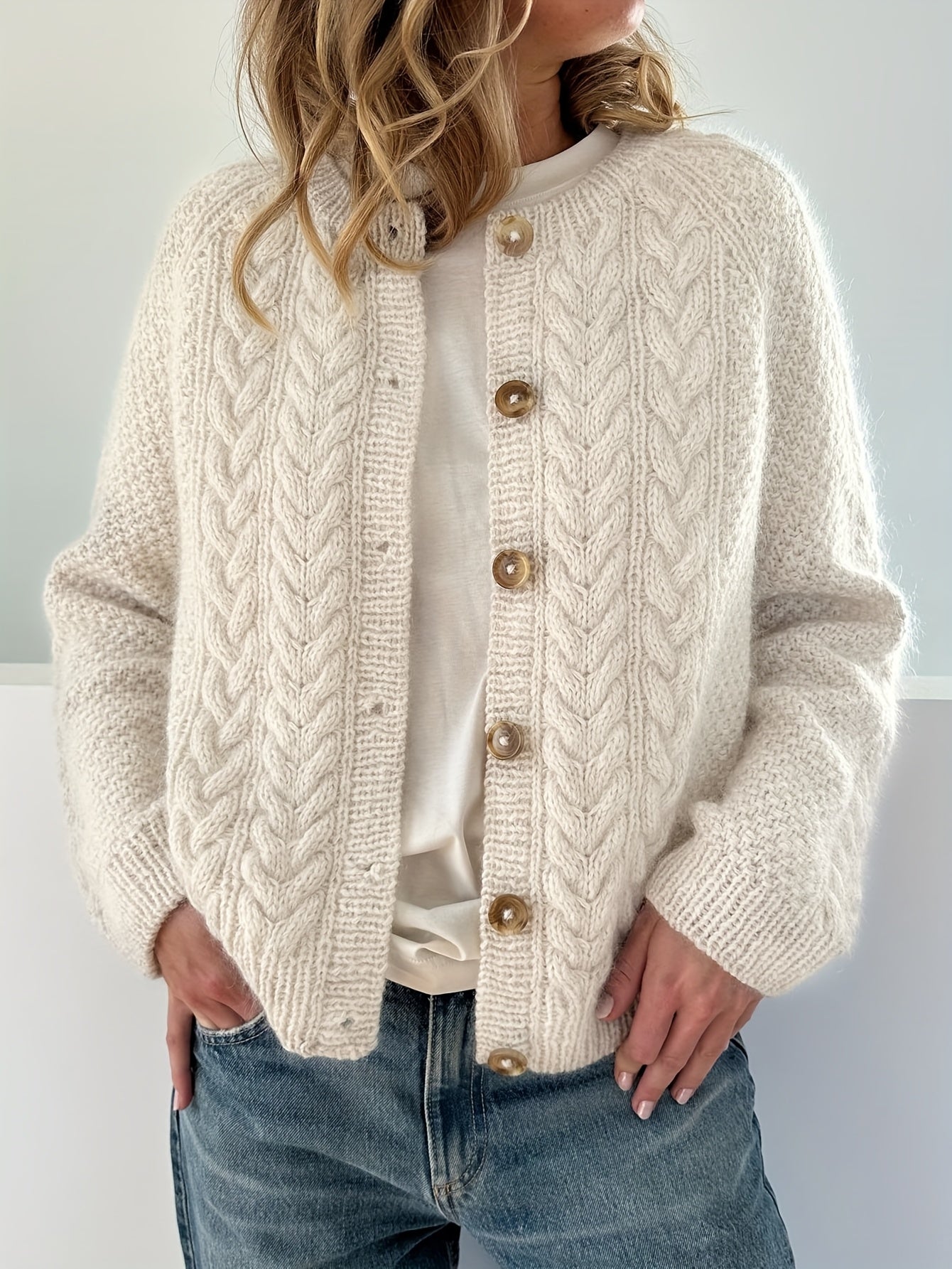 DWINA™ – STRIKKET CARDIGAN MED KNAPPER