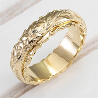 Vintage guld ring med blomst