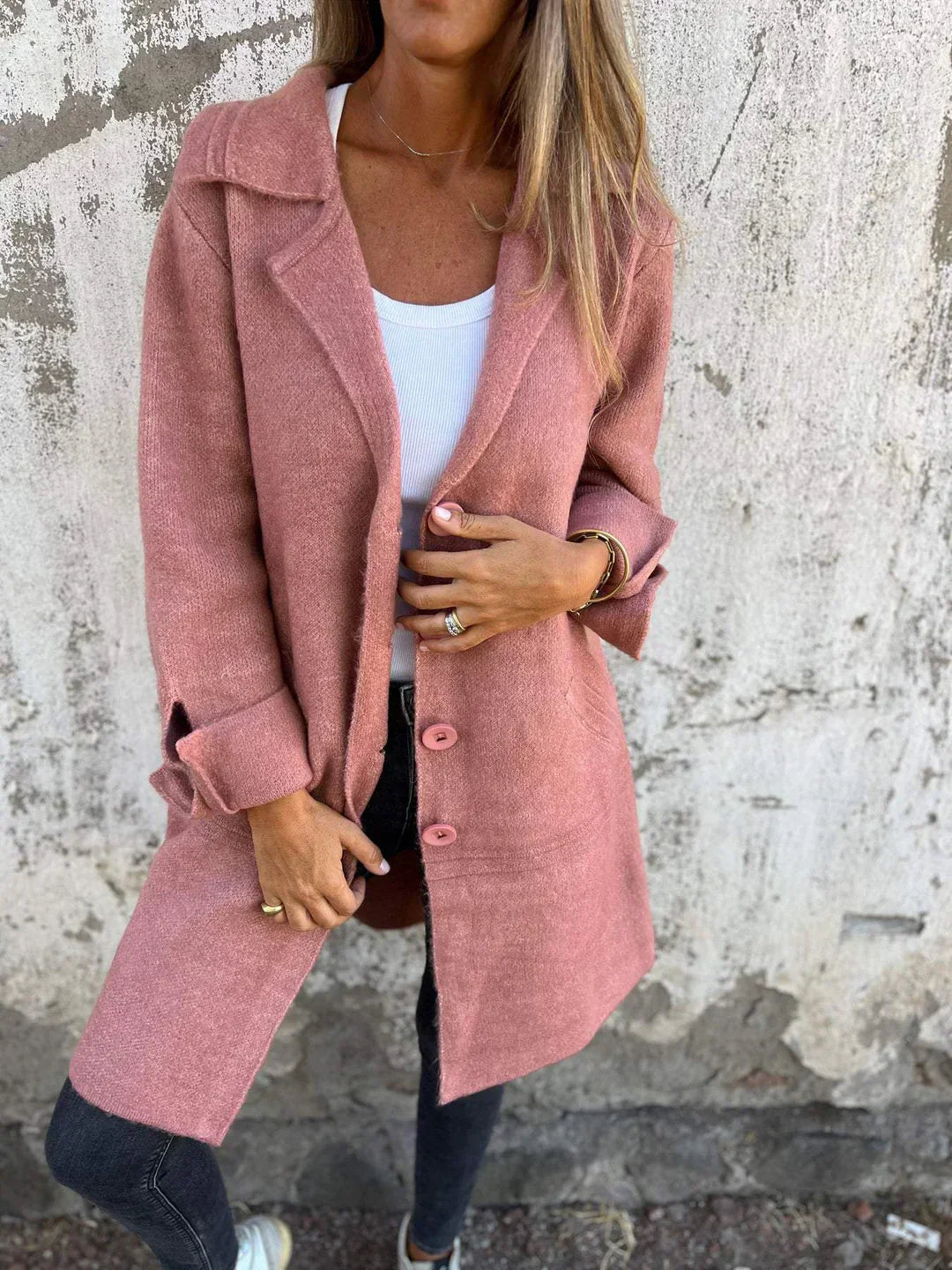 CASUAL LONG COAT™ – AFSLAPPET LANGFRAKKE I LET MATERIALE